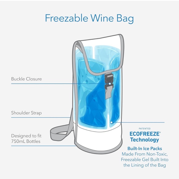 PackIt Freezable Wine Bag - New with Tags - Picture 2 of 10
